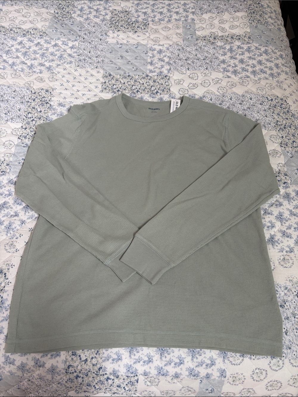 Old Navy Men's Crewneck Waffle Sweater - Sage